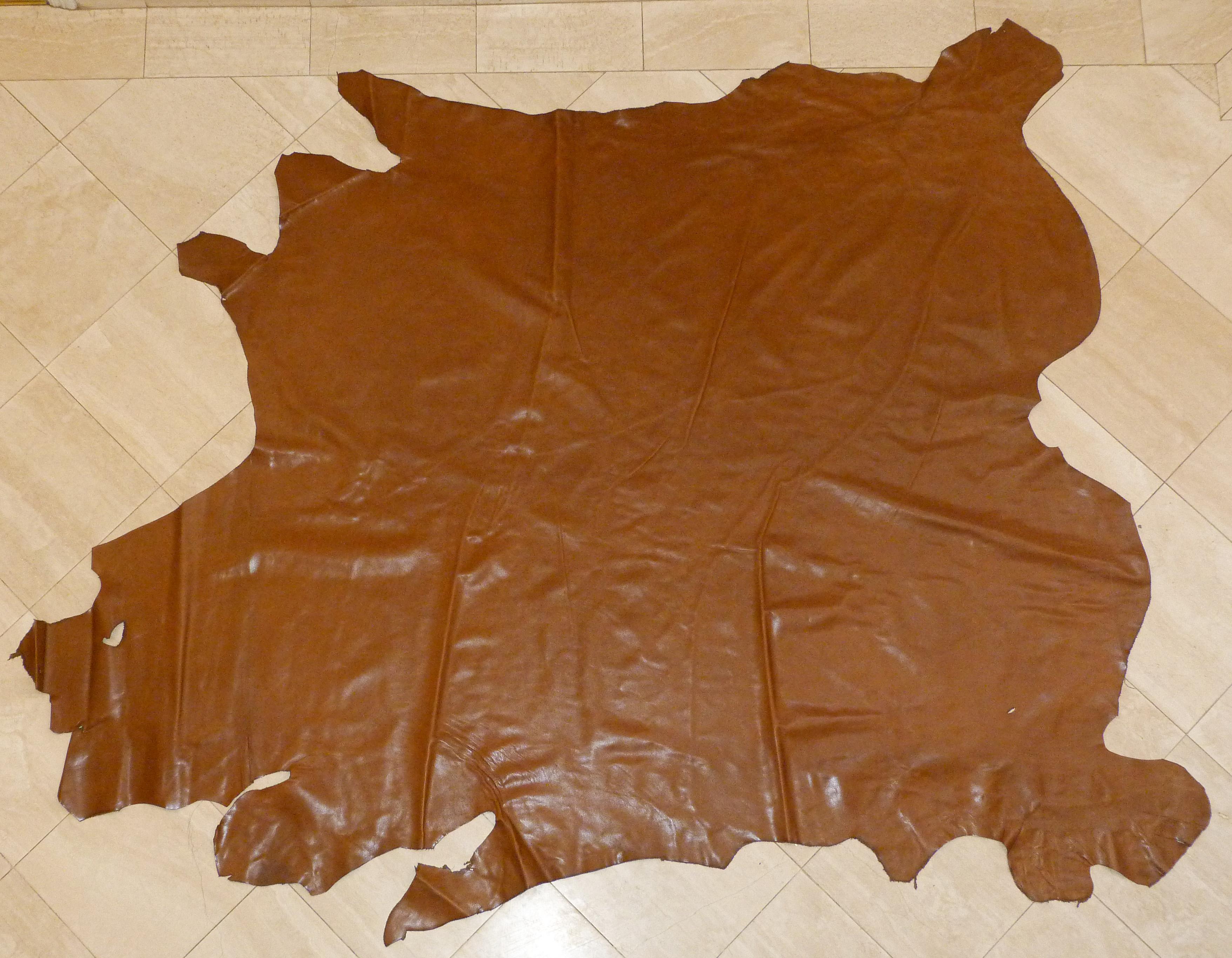 Cow Leather Hide Skin Rug, Spain In Good Condition For Sale In North Hollywood, CA
