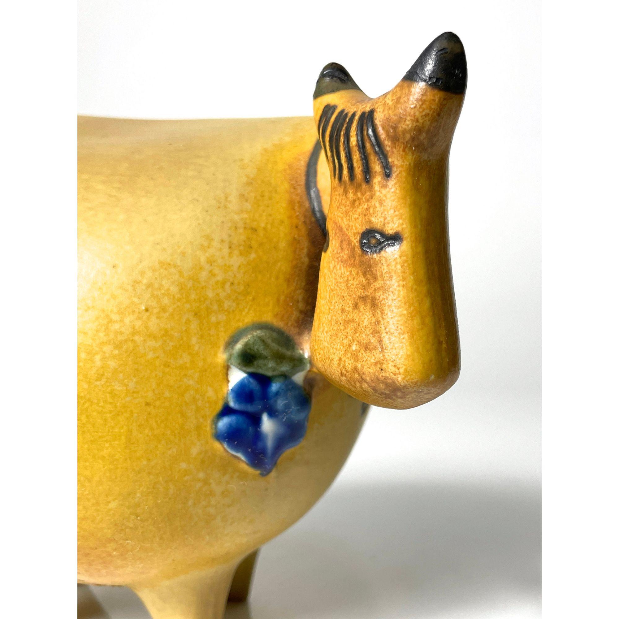 Cow Sculpture Figurine in Ceramic by Lisa Larson for Gustavsberg 1960s 1