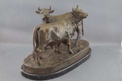 Cow with Bull Bronze after Models from Bonheur, Isidore 1827-1901