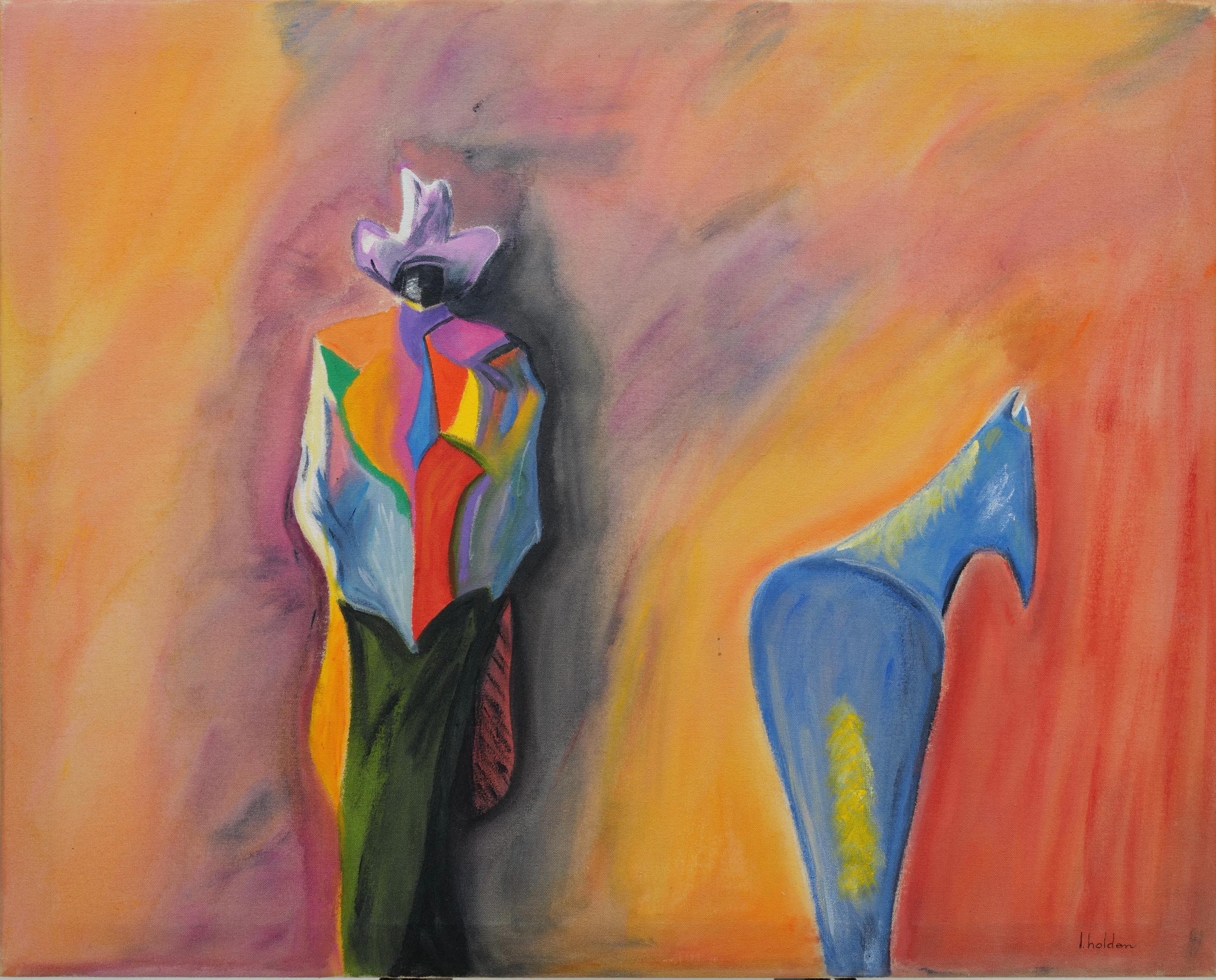 Cowboy and Horse Paint on Canvas by J. Holden For Sale 8