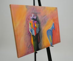 Cowboy and Horse Paint on Canvas by J. Holden