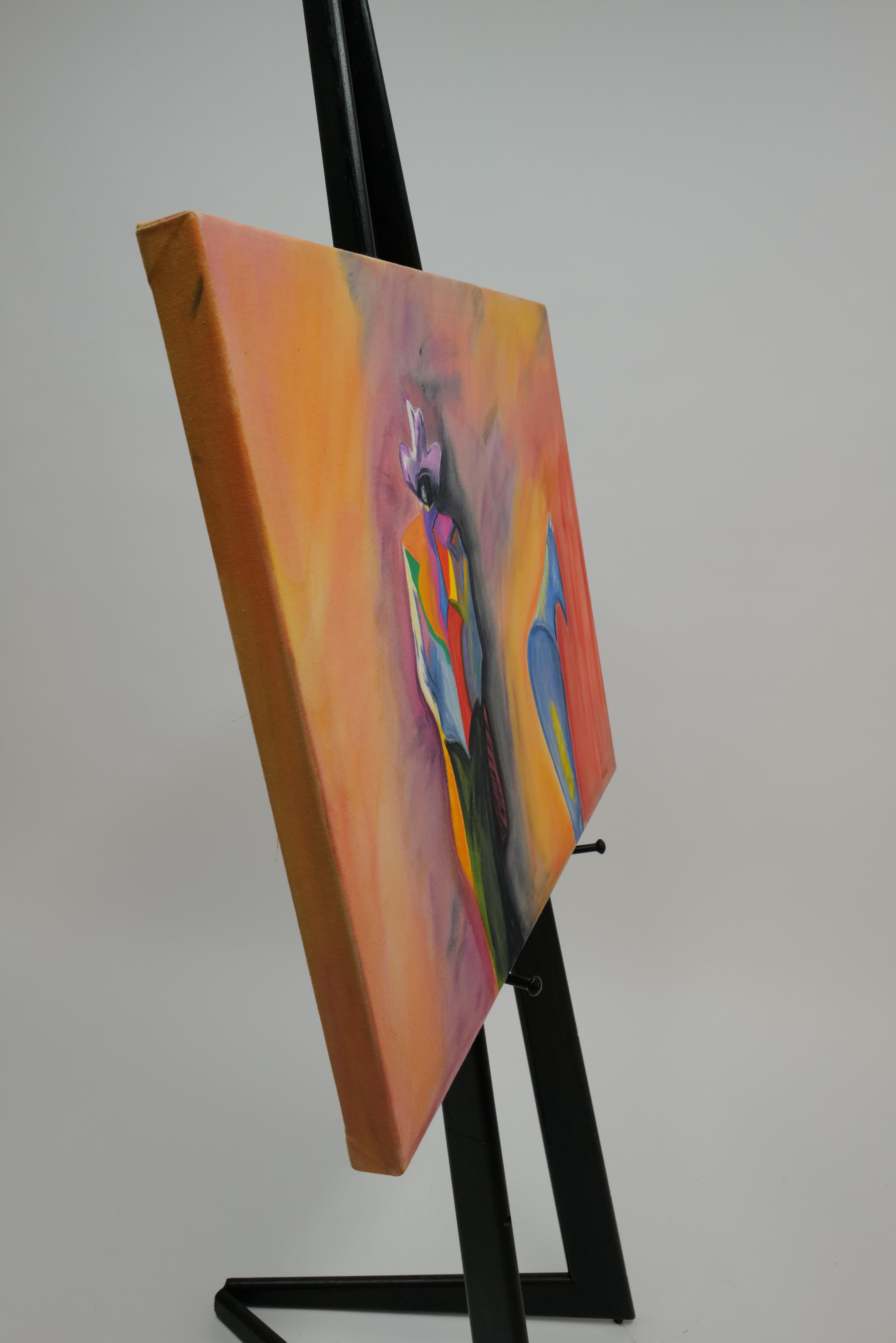 American Cowboy and Horse Paint on Canvas by J. Holden For Sale