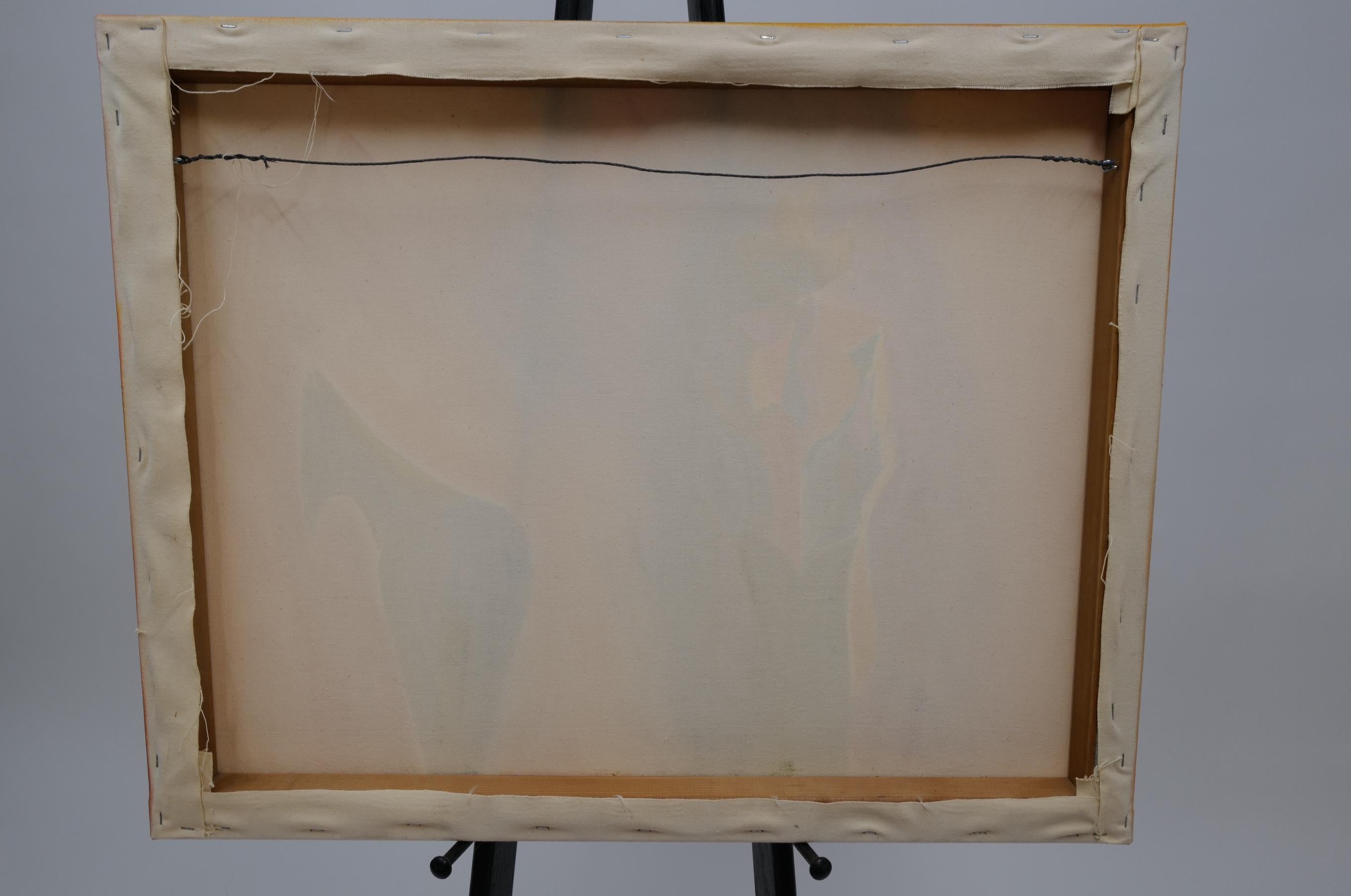 Cowboy and Horse Paint on Canvas by J. Holden In Good Condition For Sale In Oklahoma City, OK