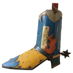Antique Cowboy Boot Umbrella Stand