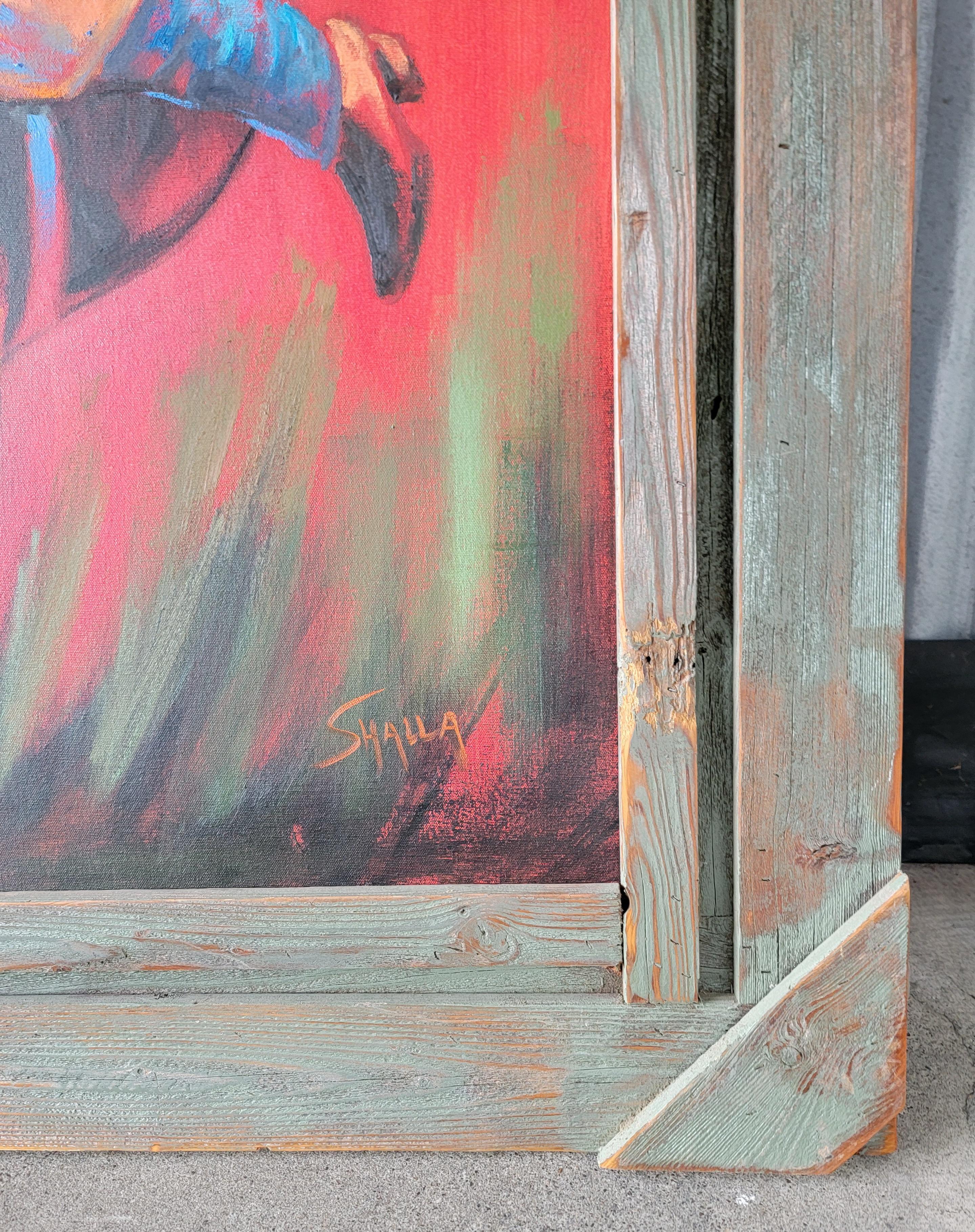 Cowboy Bronc Riding Horse Fauvism / Expressionist Style Large Scale Paintings 3