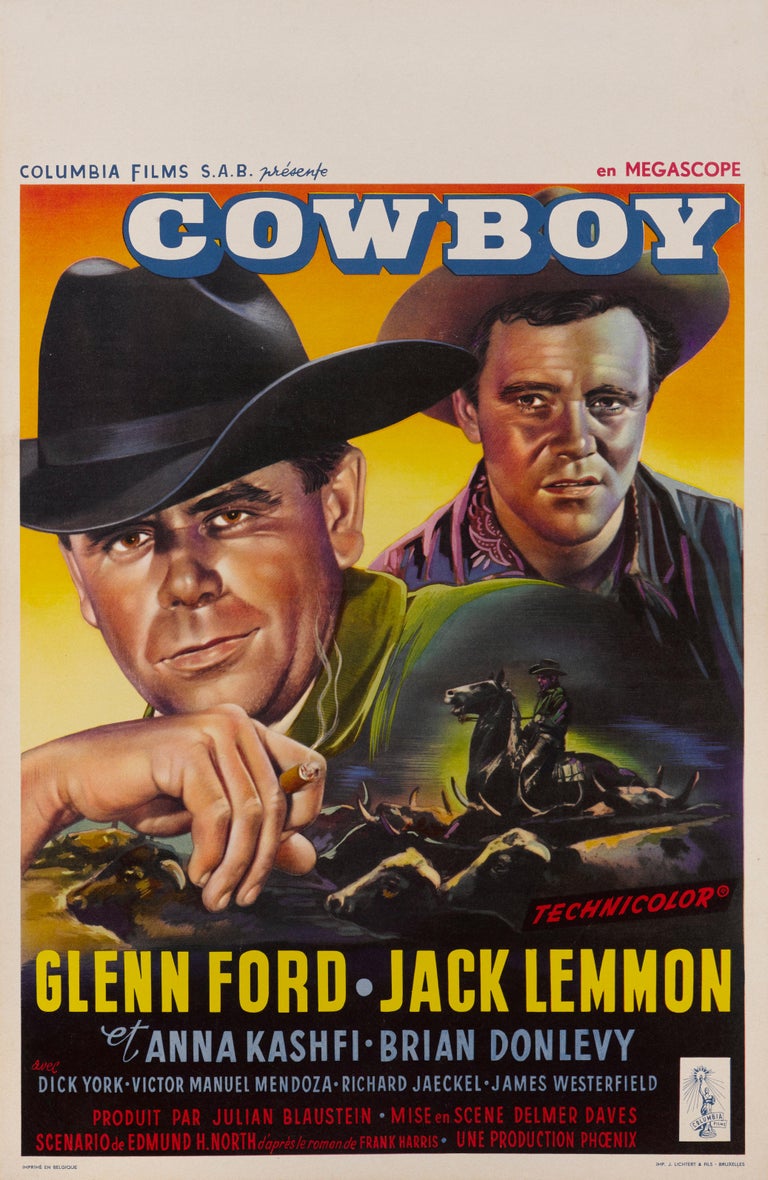 Cowboy Glenn Ford  Movie poster print