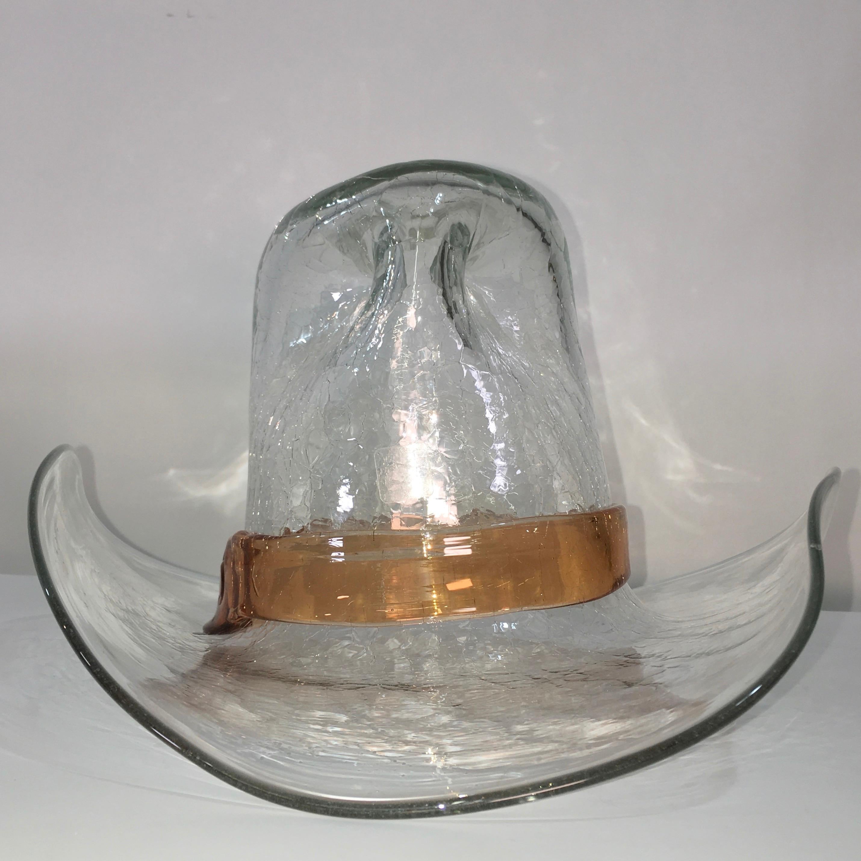 Late 20th Century Cowboy Hat Ice Bucket by Don Shepherd for Blenko Glass