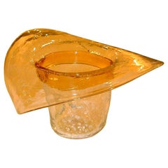 Cowboy Hat Ice Bucket by Don Shepherd for Blenko Glass