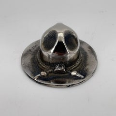 Cowboy Hat Nickel Plate Paperweight Rough Rider 1st US Volunteer Calvary Western