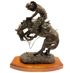 Cowboy on Bronco Bronze After Remington