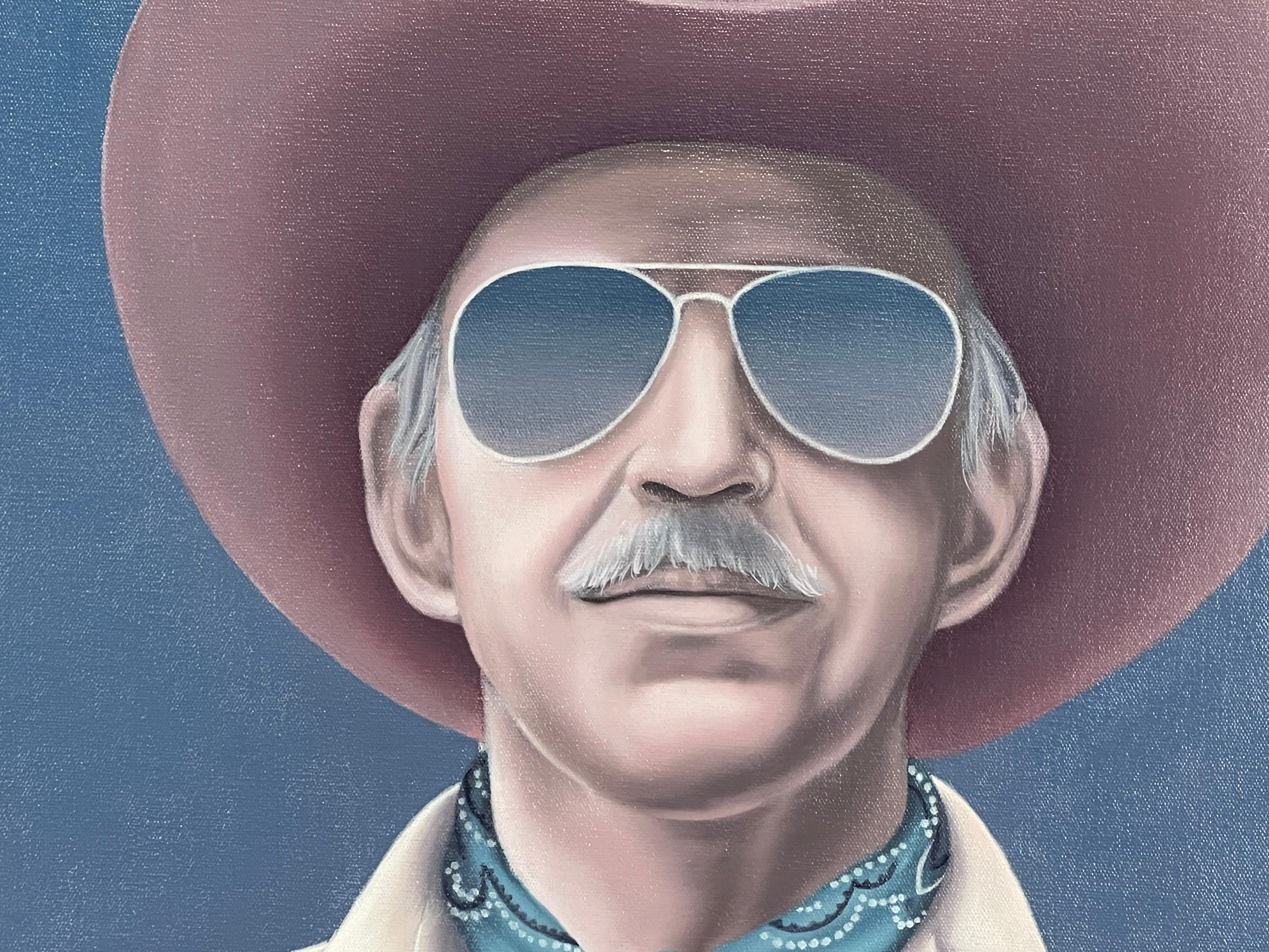 Late 20th Century Cowboy Painting by Liisa Phillips