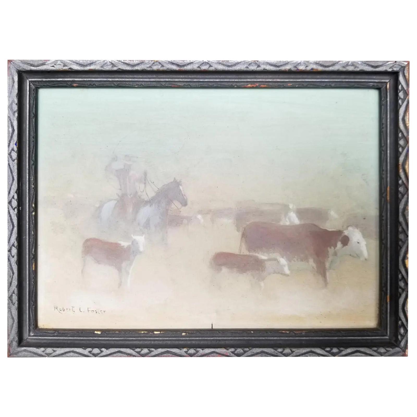 Cowboy Painting by Robert L. Foster For Sale