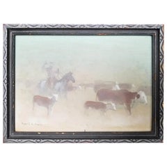 Vintage Cowboy Painting by Robert L. Foster