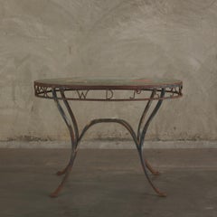 Cowboy Patio Table With Branding Irons and Steer Motifs