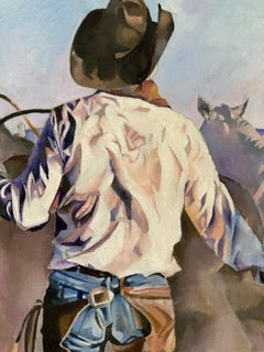 Cowboy with Lasso, Painting by Jack Baker
