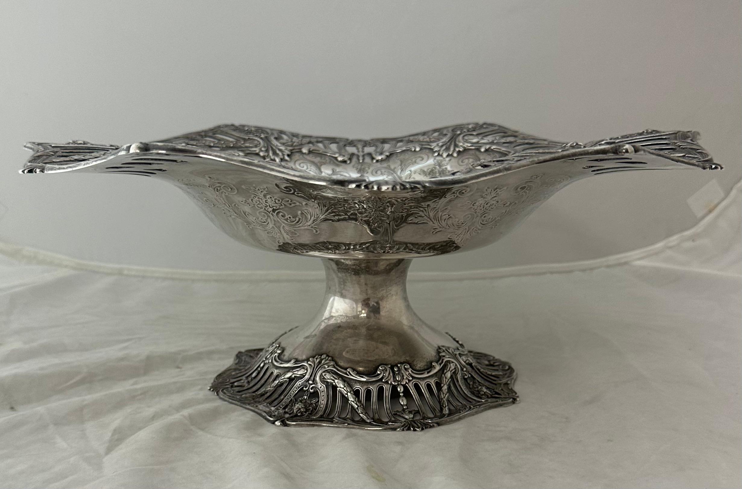 Engraved Cowell & Hubbard Sterling Silver Centerpiece