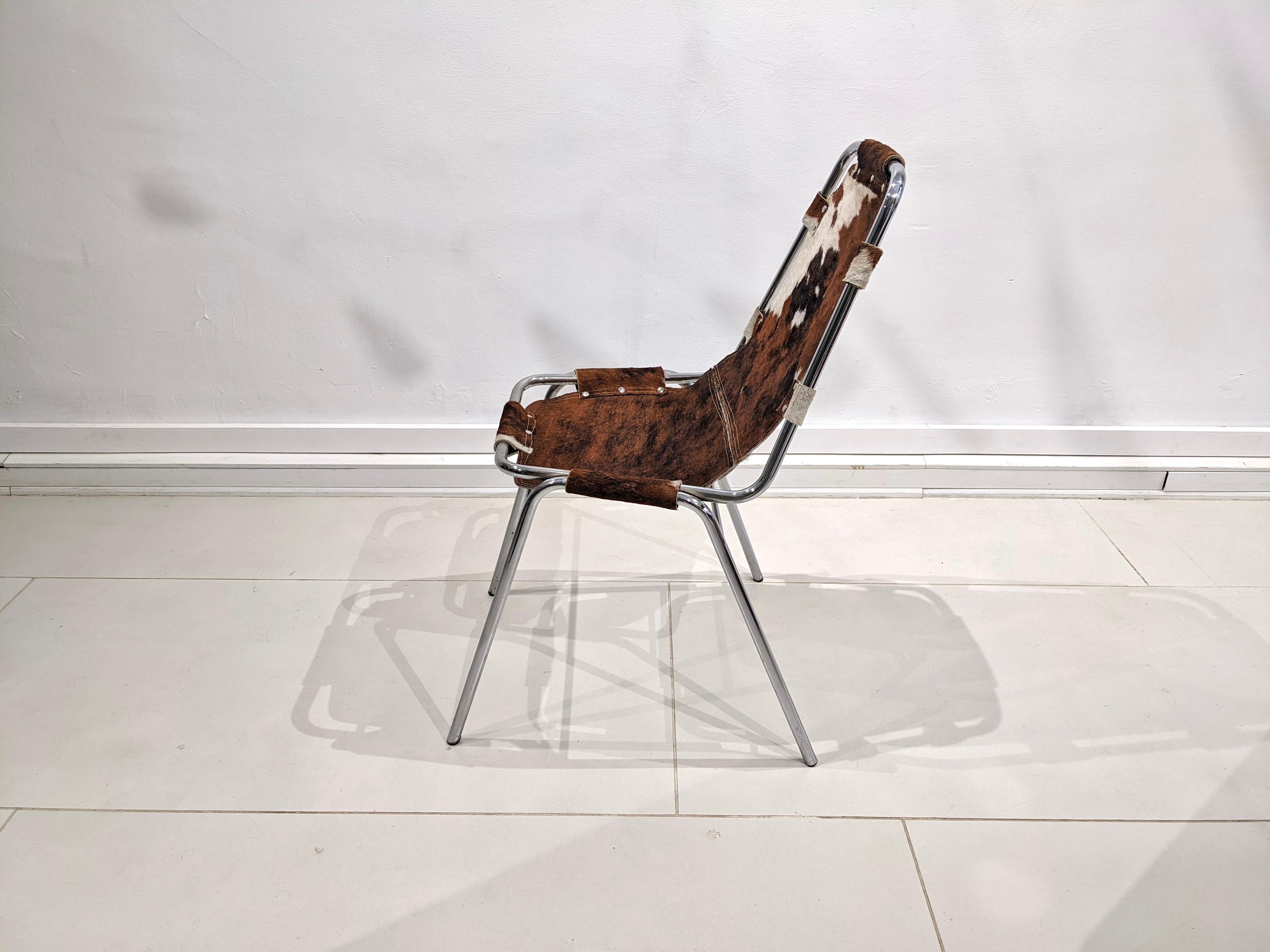 French Cowhide Chair by Charlotte Perriand for Les Arcs