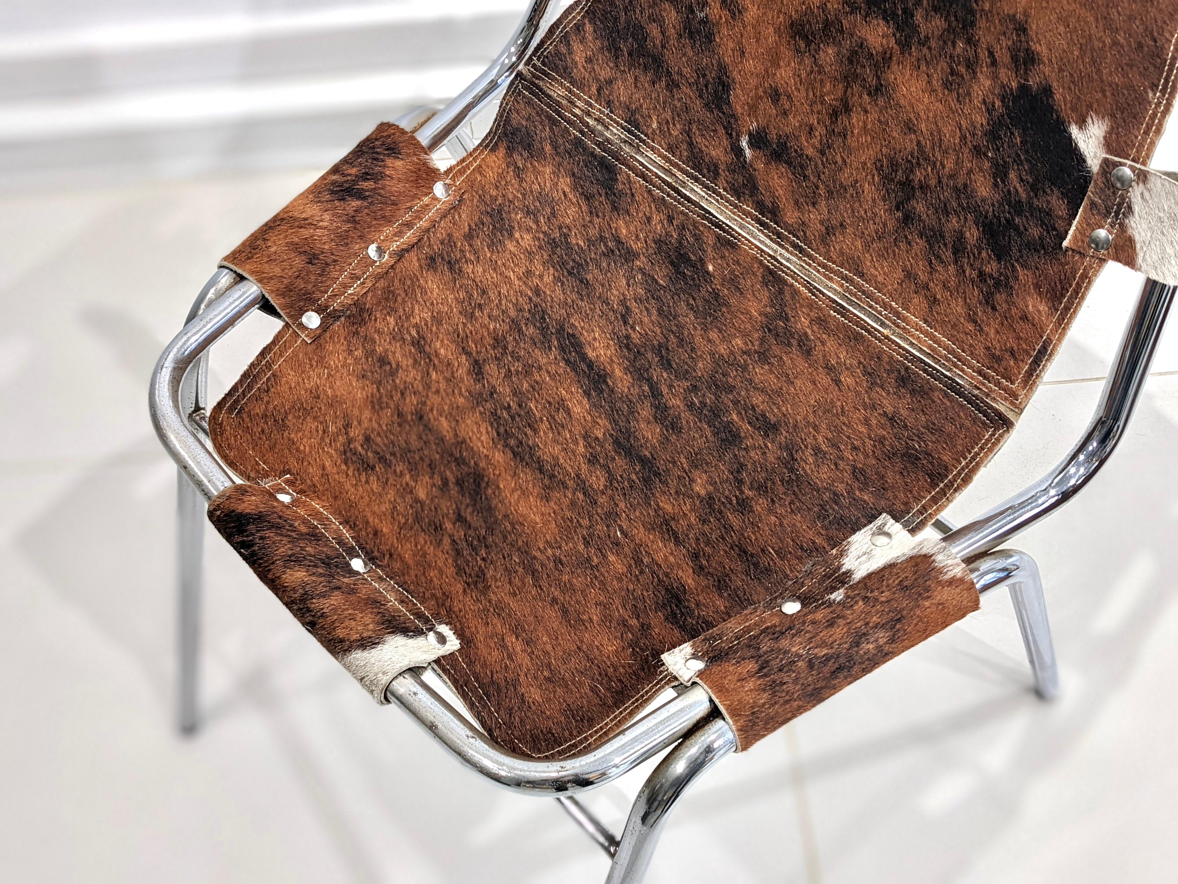 Cowhide Chair by Charlotte Perriand for Les Arcs In Good Condition In lyon, FR