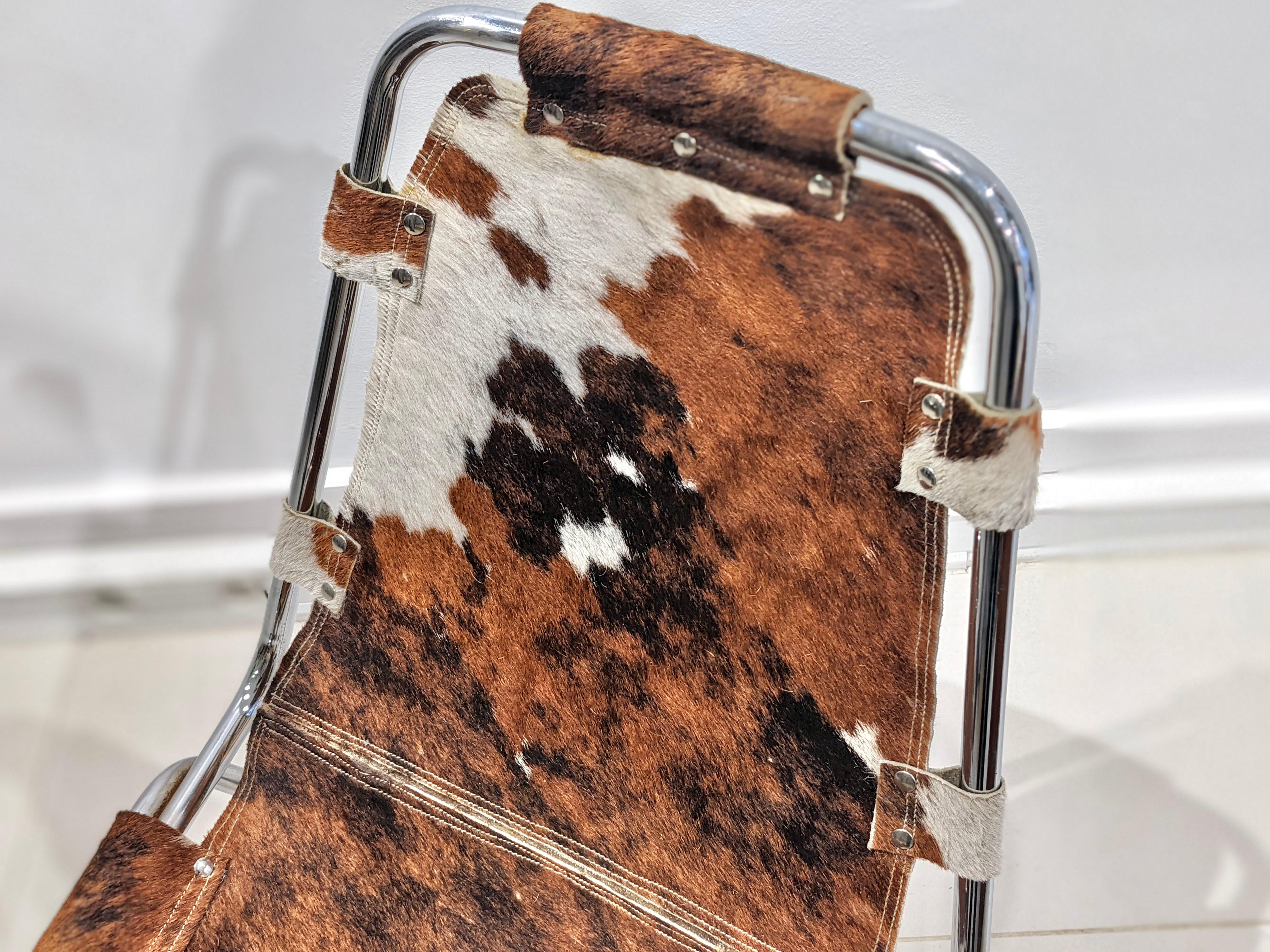 Mid-20th Century Cowhide Chair by Charlotte Perriand for Les Arcs