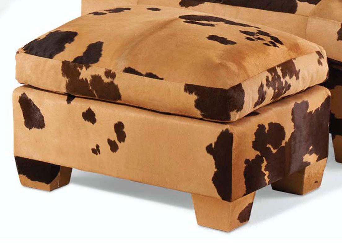American Cowhide Club Chairs and Ottomans by Peter Marino from La Reverie, Palm Beach