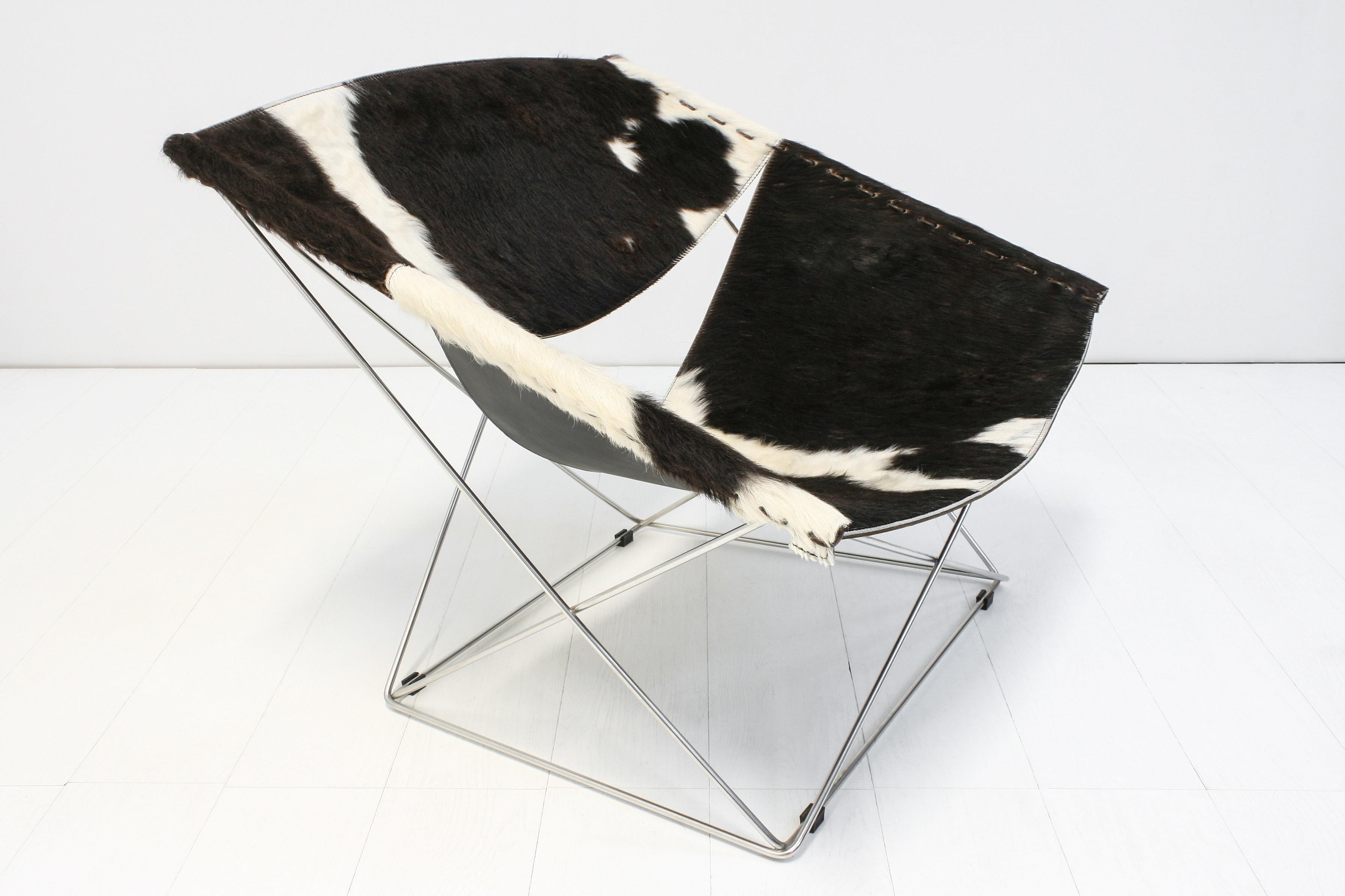 Sedia a farfalla F675 in pelle bovina di Pierre Paulin per Artifort in vendita 4