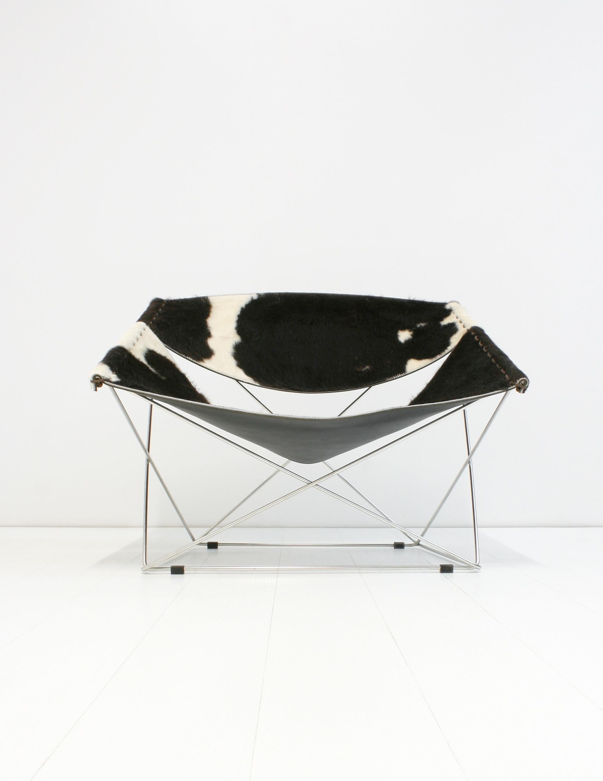 Cowhide F675 Butterfly Chair by Pierre Paulin for Artifort For Sale 6