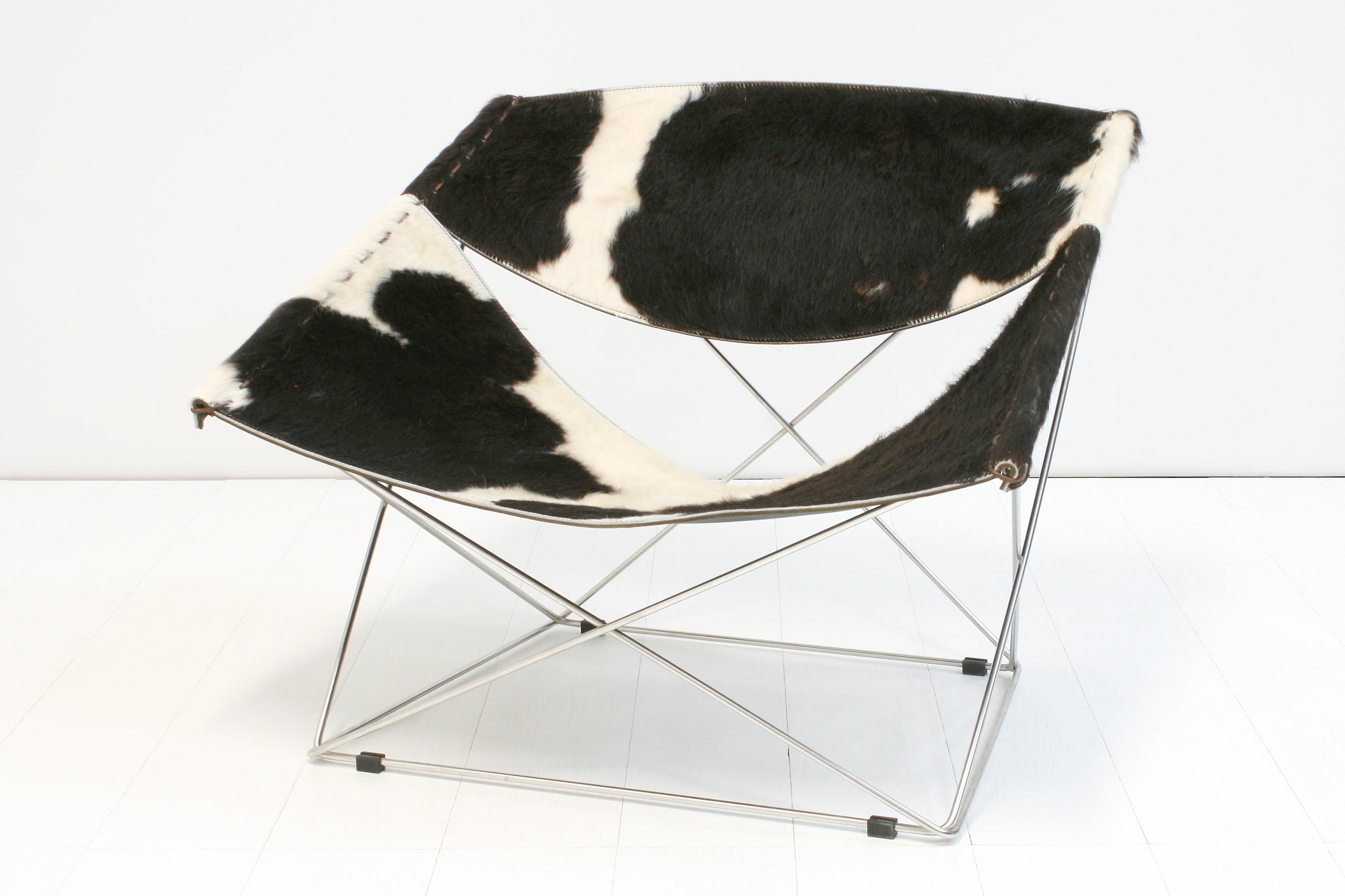 Dutch Cowhide F675 Butterfly Chair by Pierre Paulin for Artifort For Sale