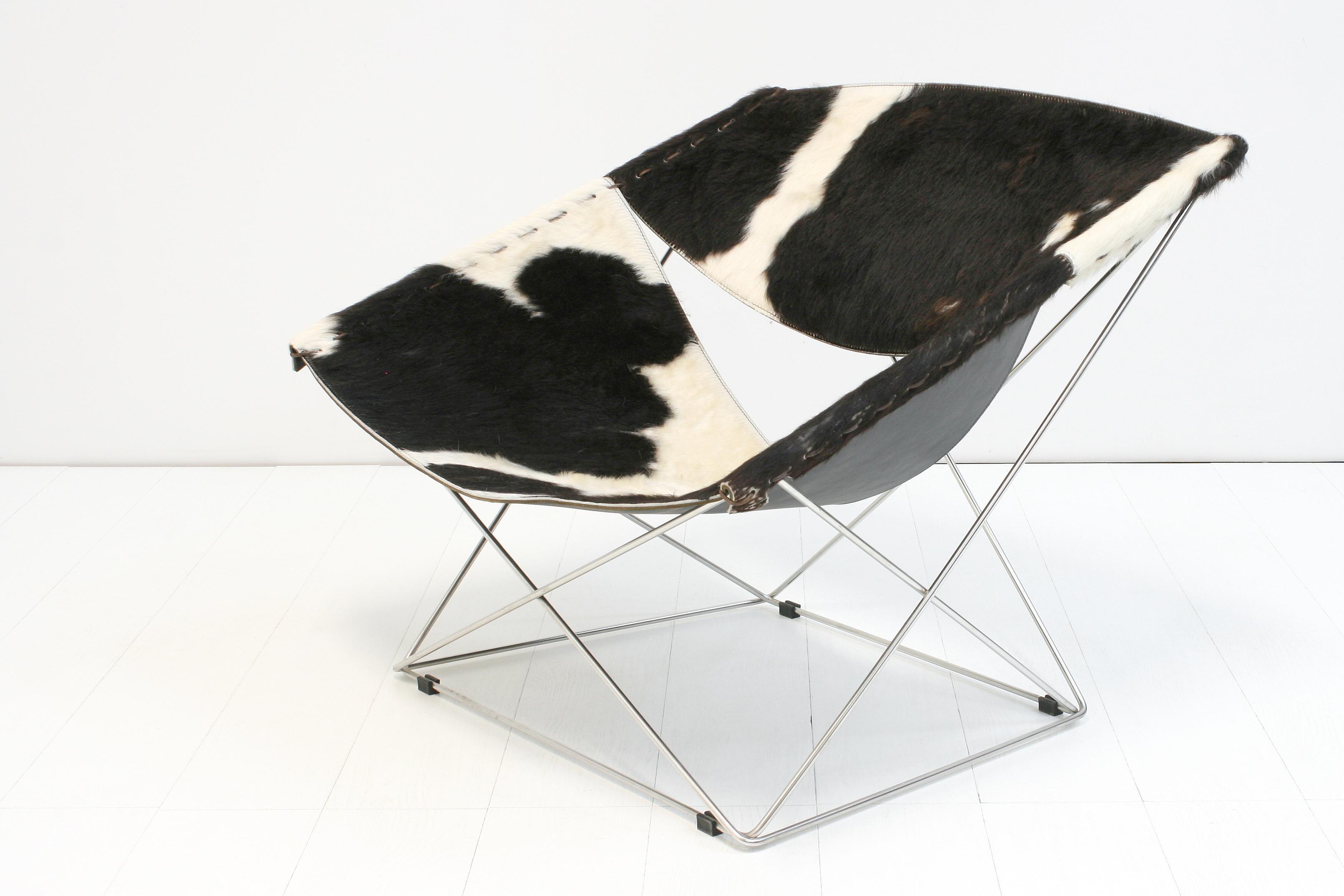 Cowhide F675 Butterfly Chair by Pierre Paulin for Artifort In Good Condition For Sale In Izegem, VWV