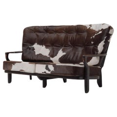 Juliette Sofa aus Rindsleder von Guillerme et Chambron, 1960er Jahre