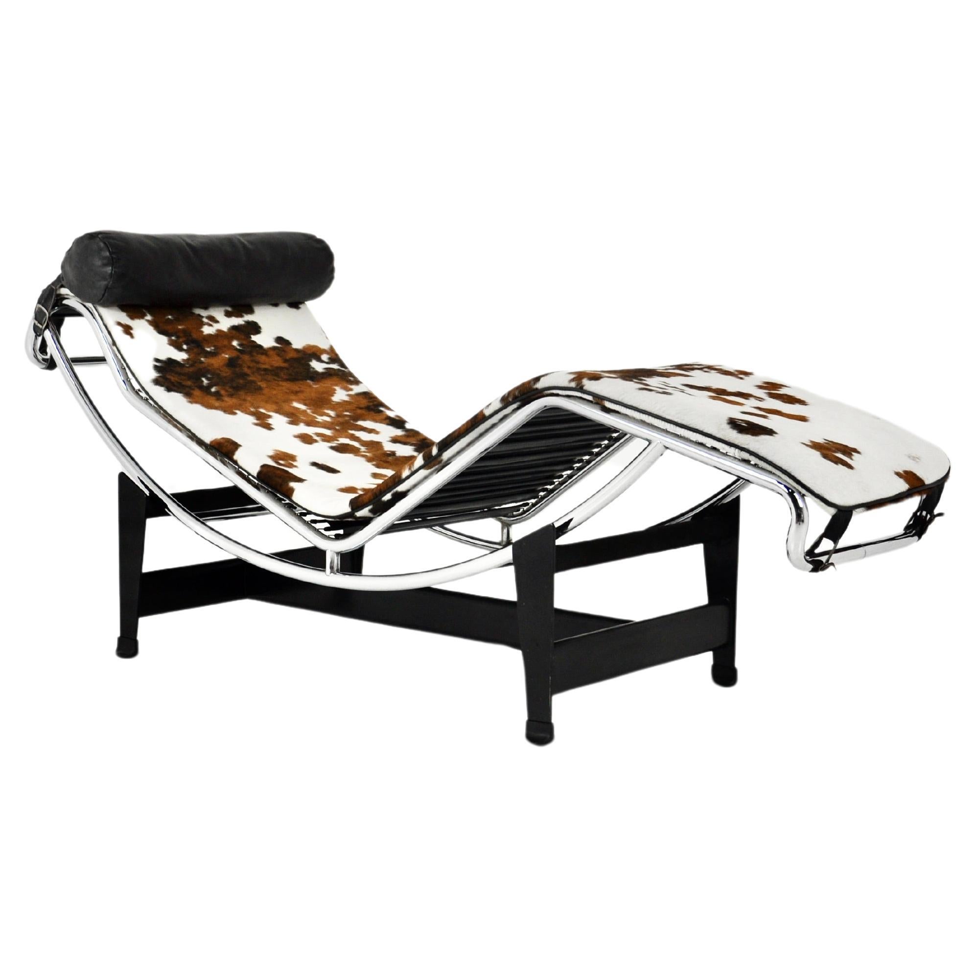 Cowhide LC4 Lounge Chair by Le Corbusier for Cassina, 1970s