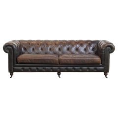 Cowhide Leather 3-Seater Chesterfield Sofa