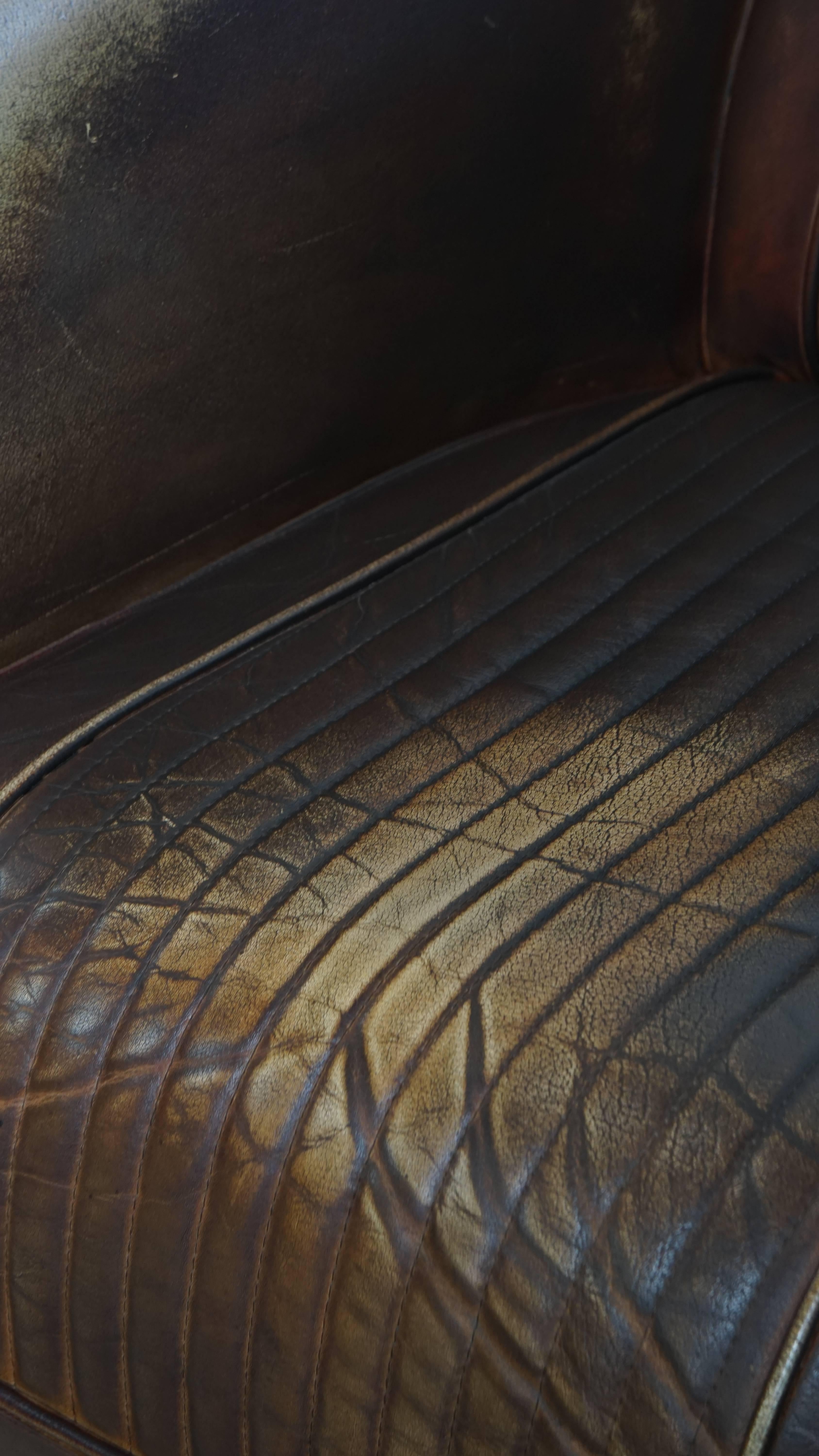 Poltrona Chesterfield Aviator in pelle di vacchetta in vendita 3