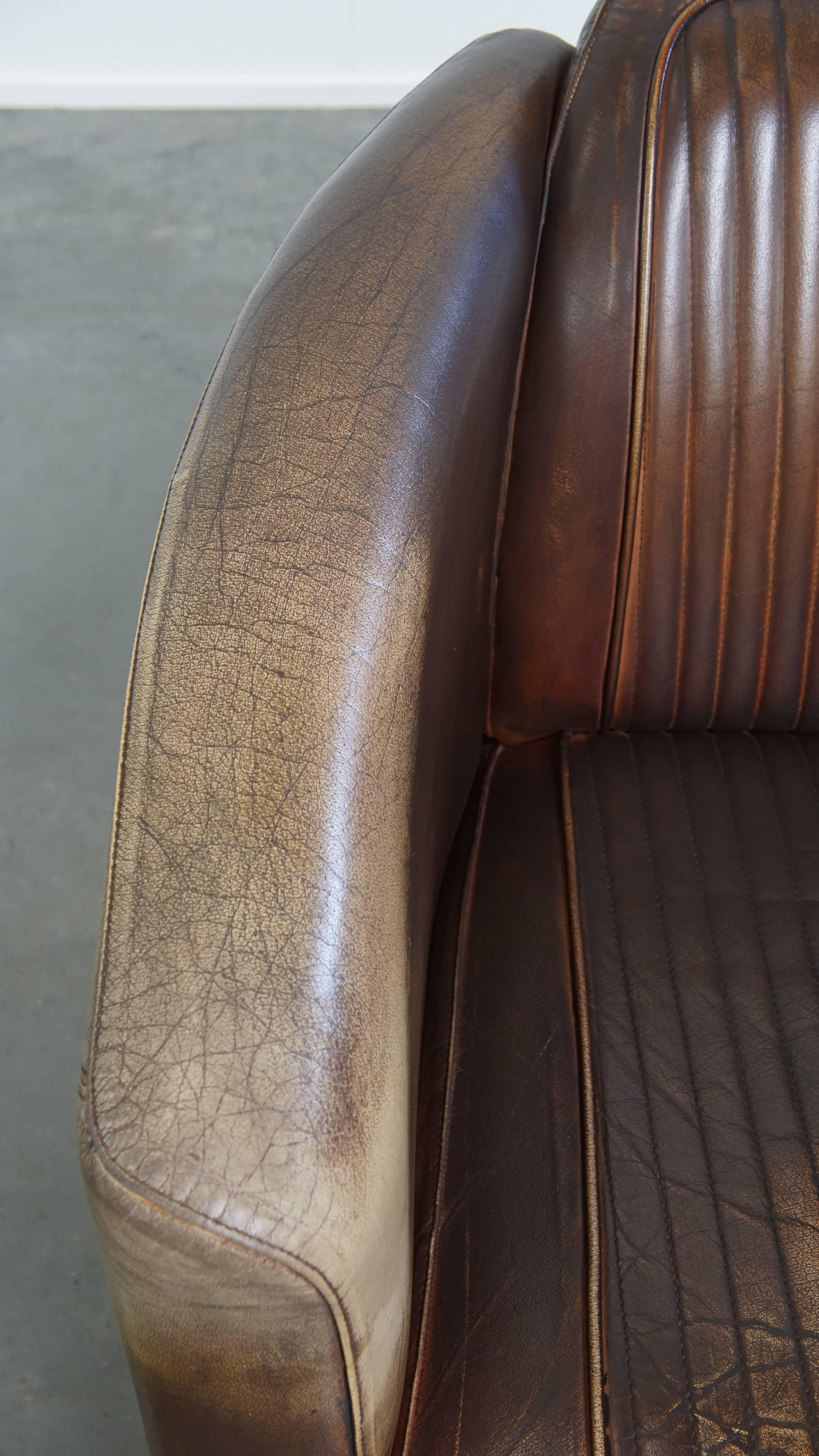 Vacchetta Poltrona Chesterfield Aviator in pelle di vacchetta in vendita