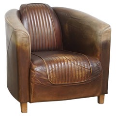 Fauteuil Chesterfield Aviator en cuir de vachette