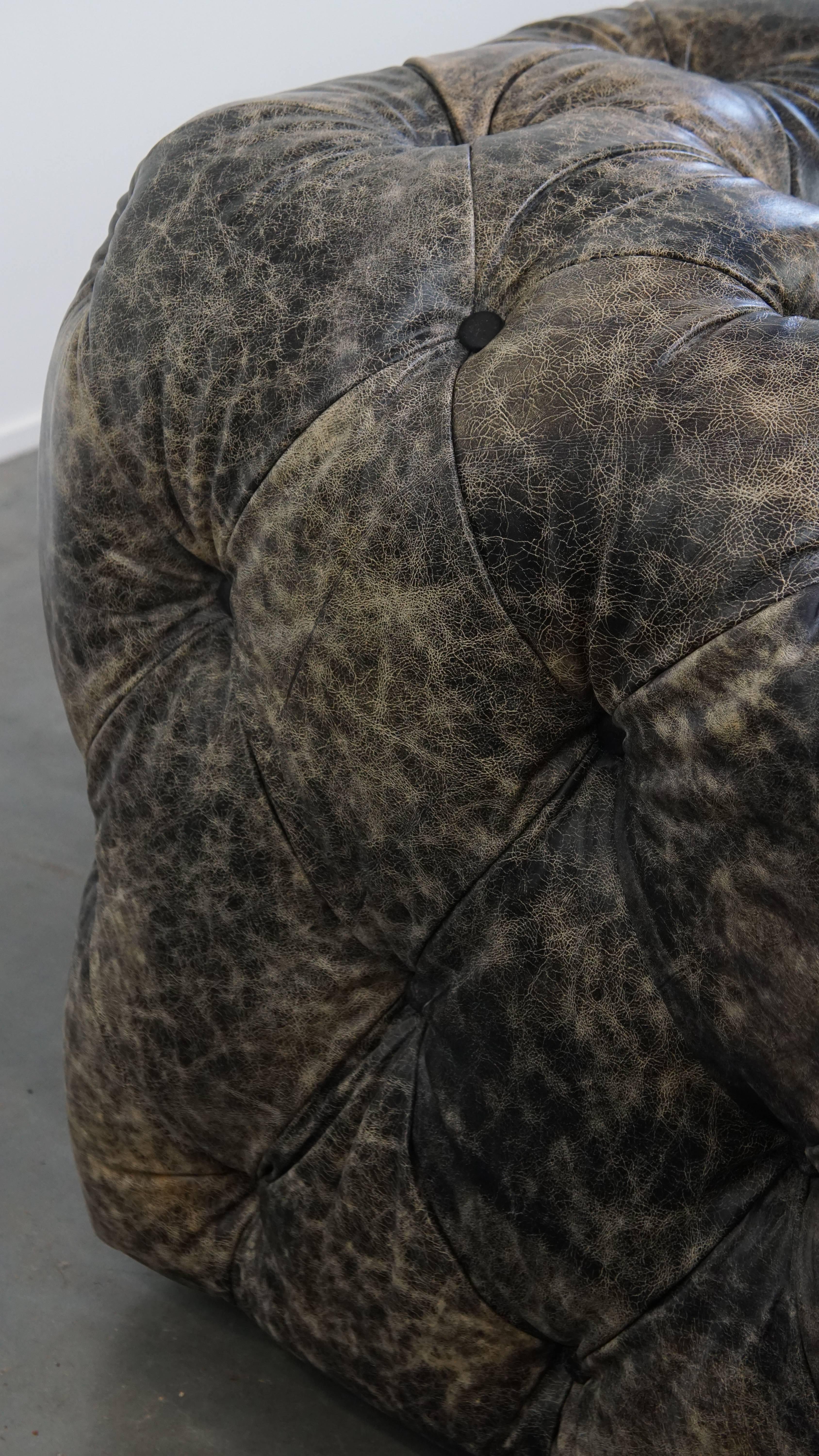 Divano Chesterfield in pelle di vacchetta in vendita 7