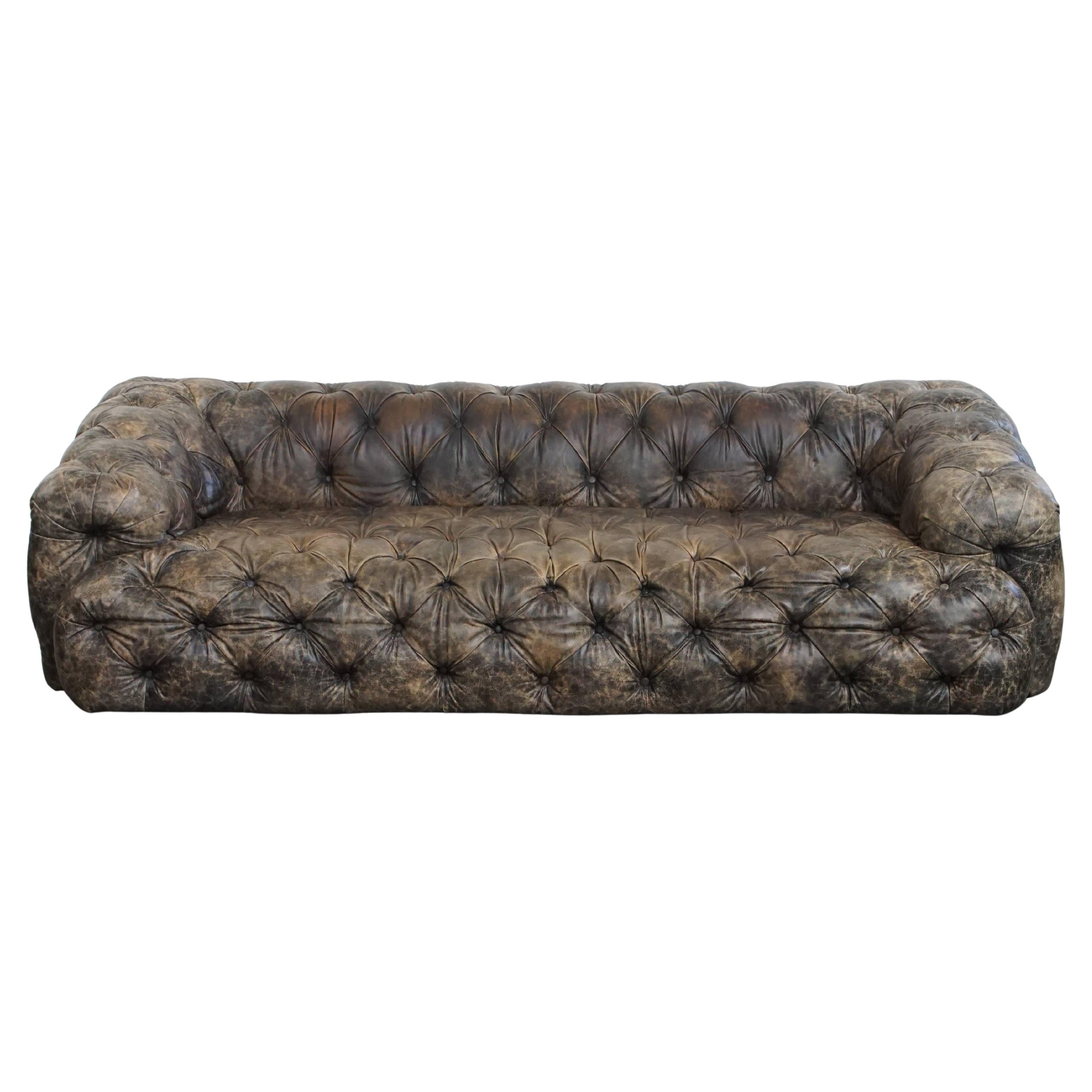Cowhide Leather Chesterfield Sofa