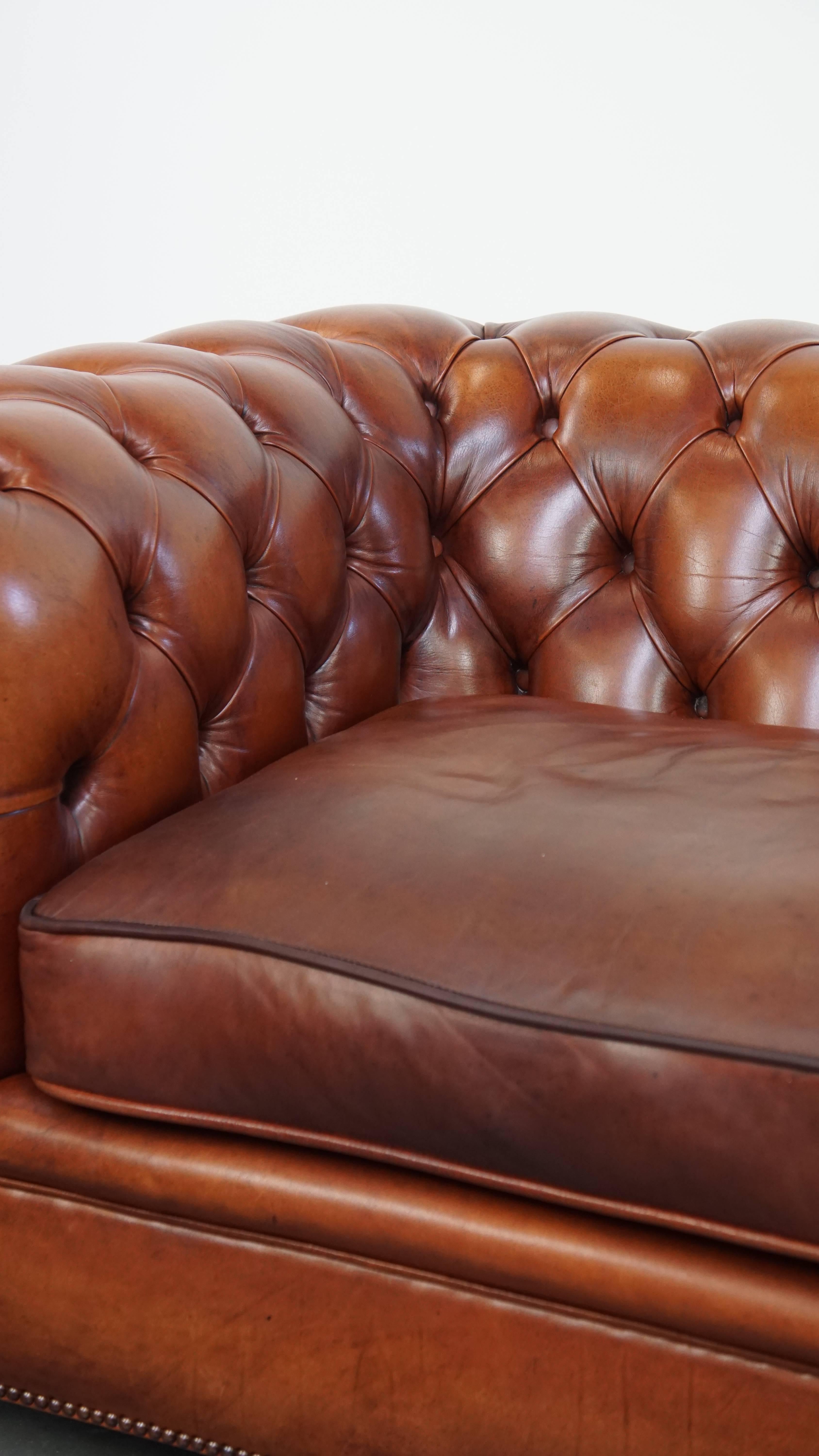 Chesterfield-Sofa aus Rindsleder im englischen Stil mit Rindsleder im Angebot 6