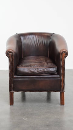 Club-Sessel aus Rindsleder im englischen Stil