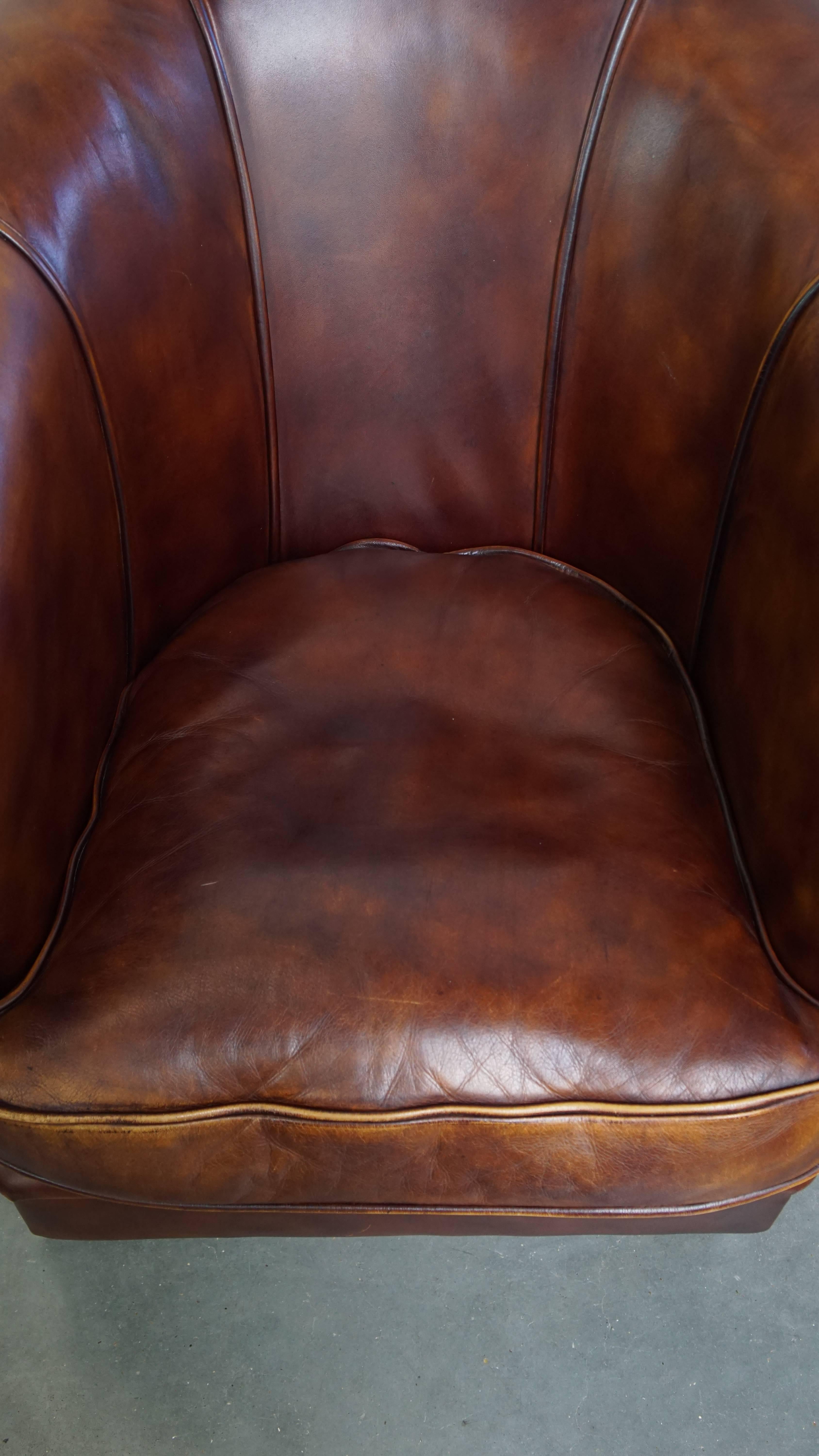 Silla Club de Piel de Vacuno Estilo Inglés Siglo XXI y contemporáneo en venta