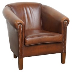 Sedia Club in pelle di vacchetta in stile inglese