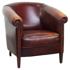 Sedia Club in pelle di vacchetta in stile inglese