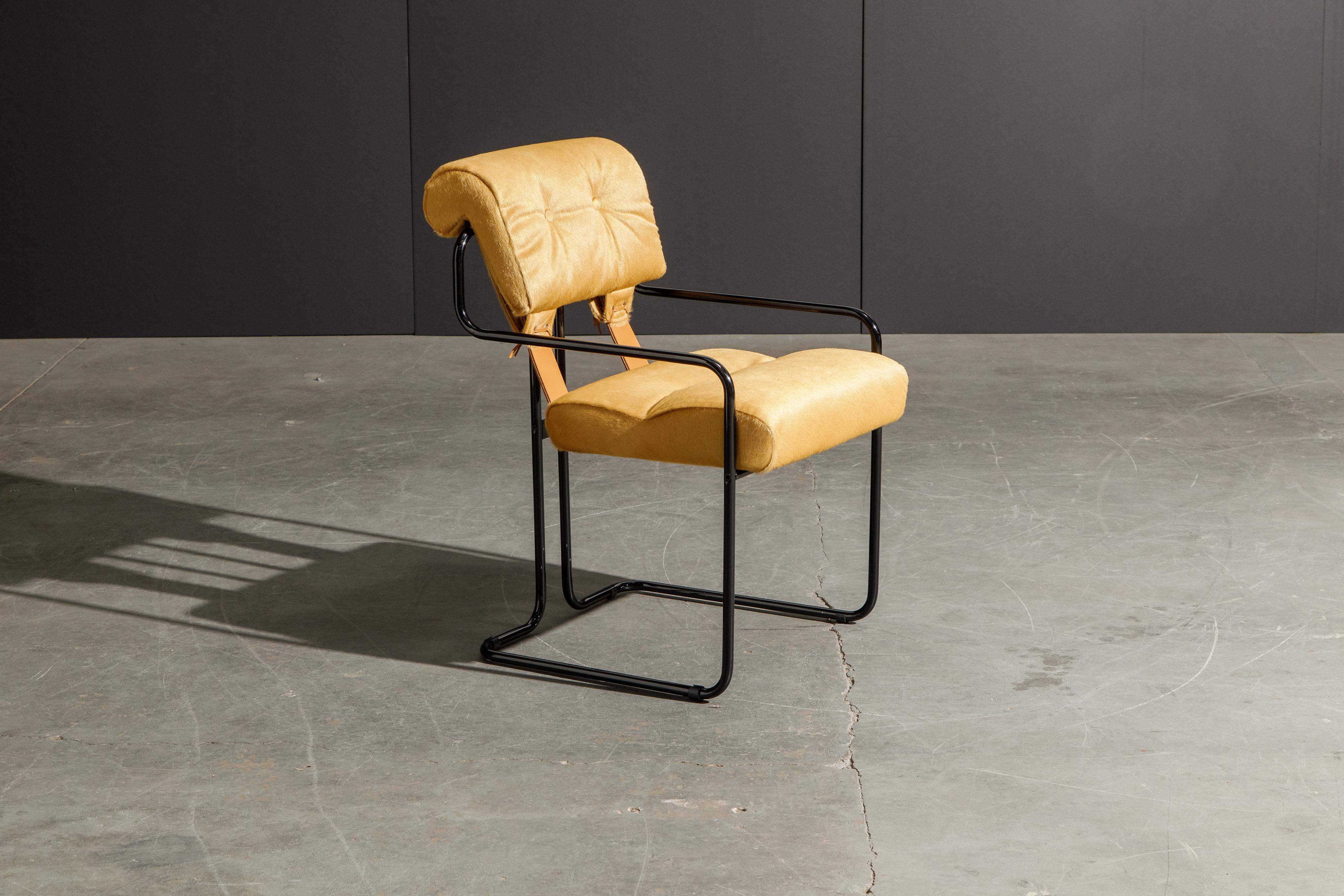 Italian Cowhide Leather Tucroma Armchair by Guido Faleschini for Mariani, New For Sale
