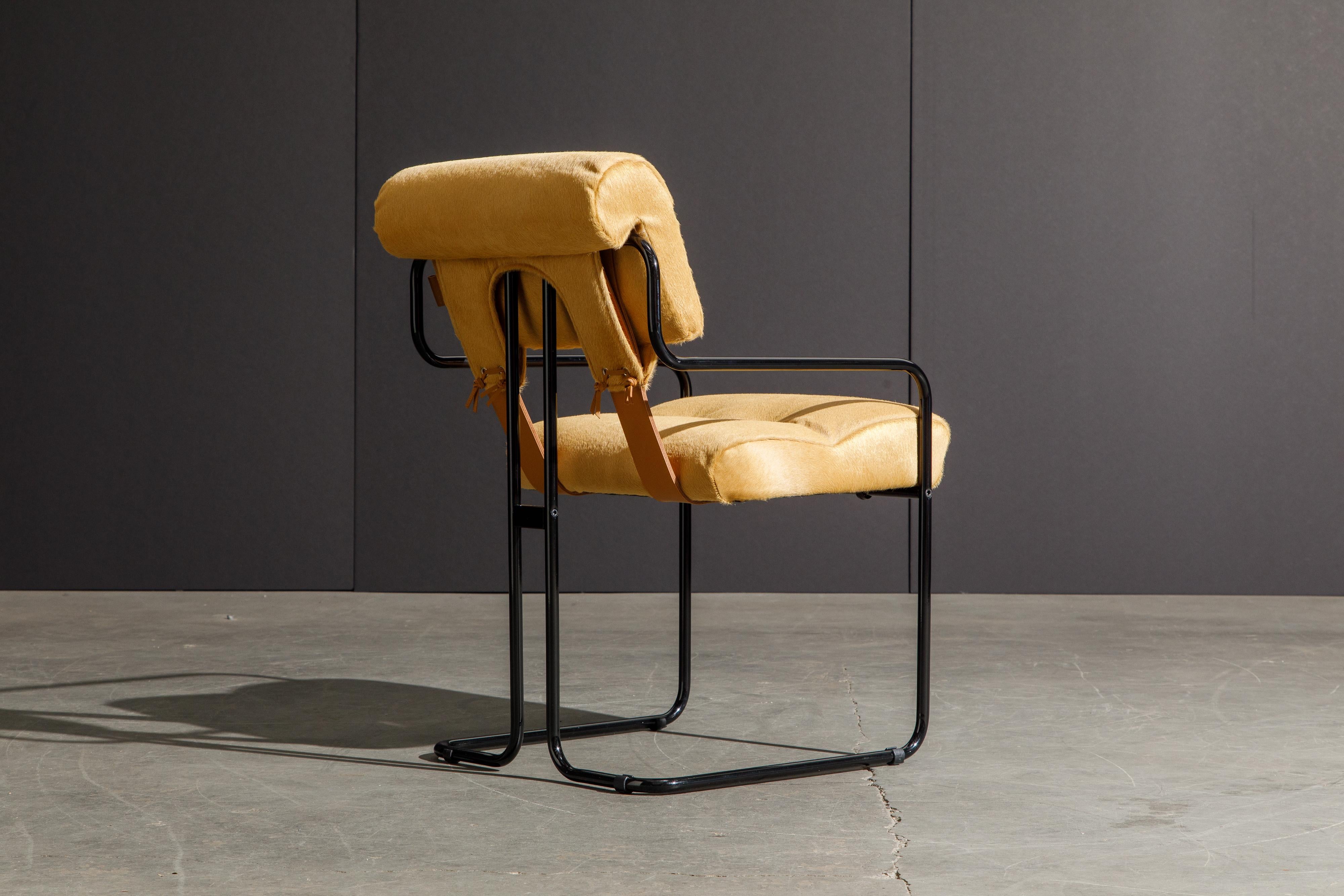 Cowhide Leather Tucroma Armchair by Guido Faleschini for Mariani, New In New Condition For Sale In Los Angeles, CA
