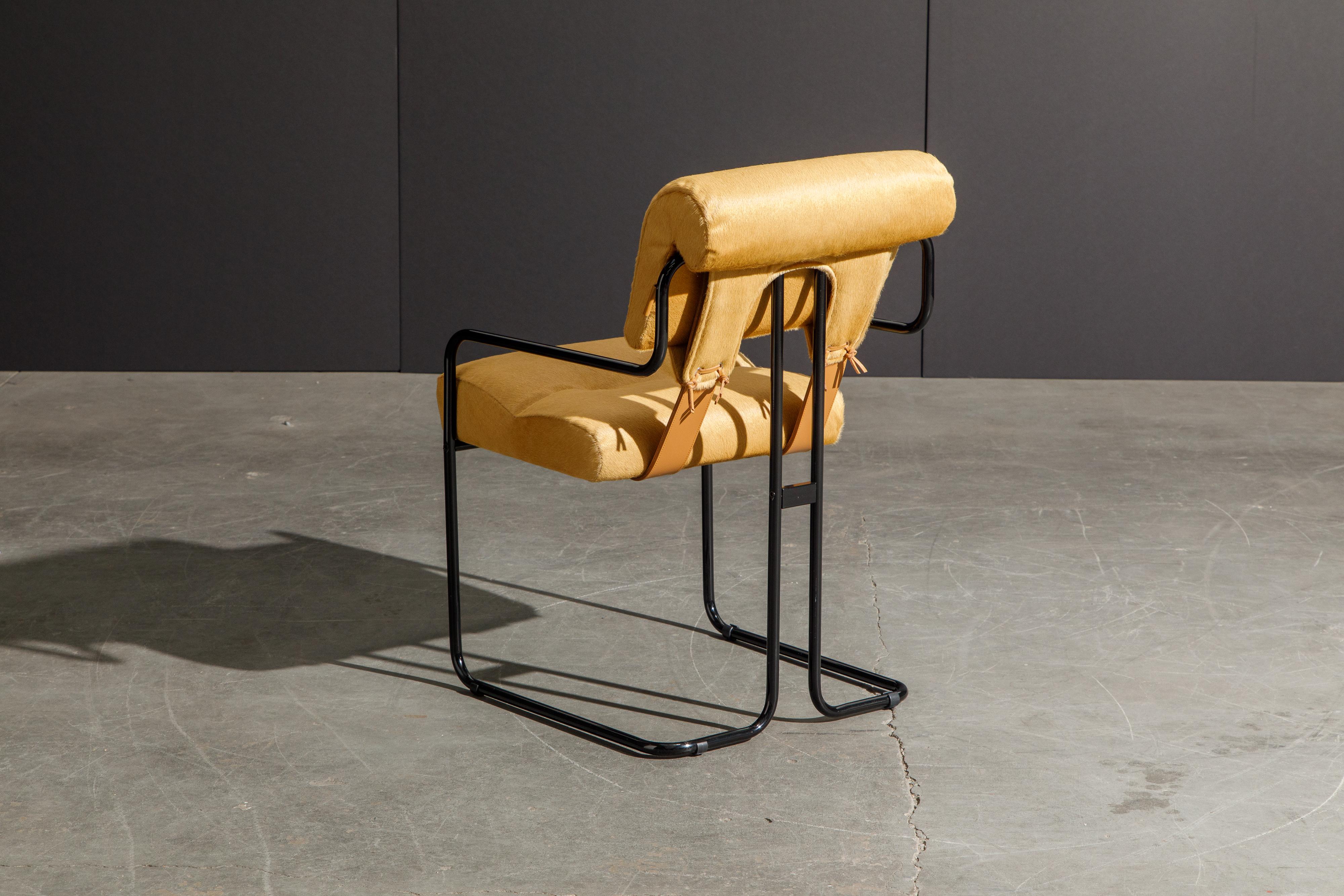 Steel Cowhide Leather Tucroma Armchair by Guido Faleschini for Mariani, New For Sale