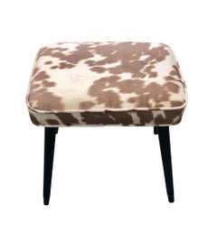 Cowhide Mid Century Stool