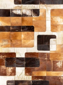 Cowhide Patchwork Carpet, 9' 8" x 6' 9"