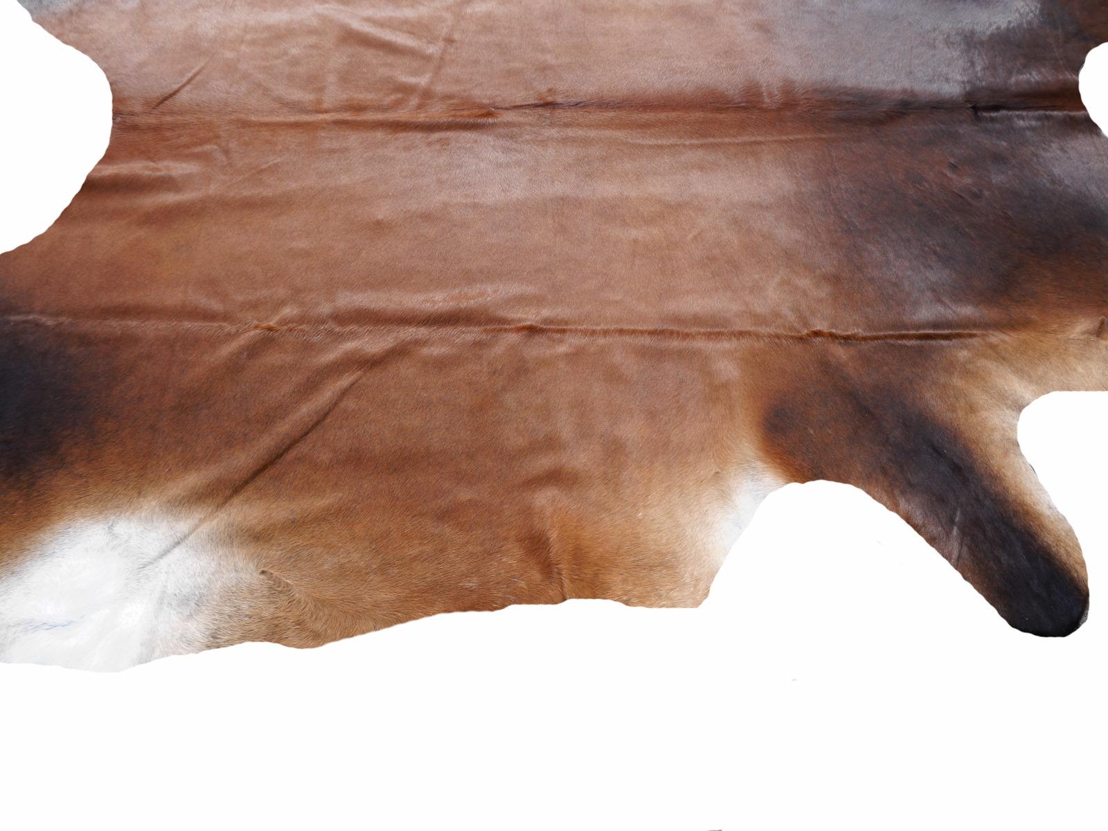 Contemporary Cowhide Rug Brown Extra Large Size
