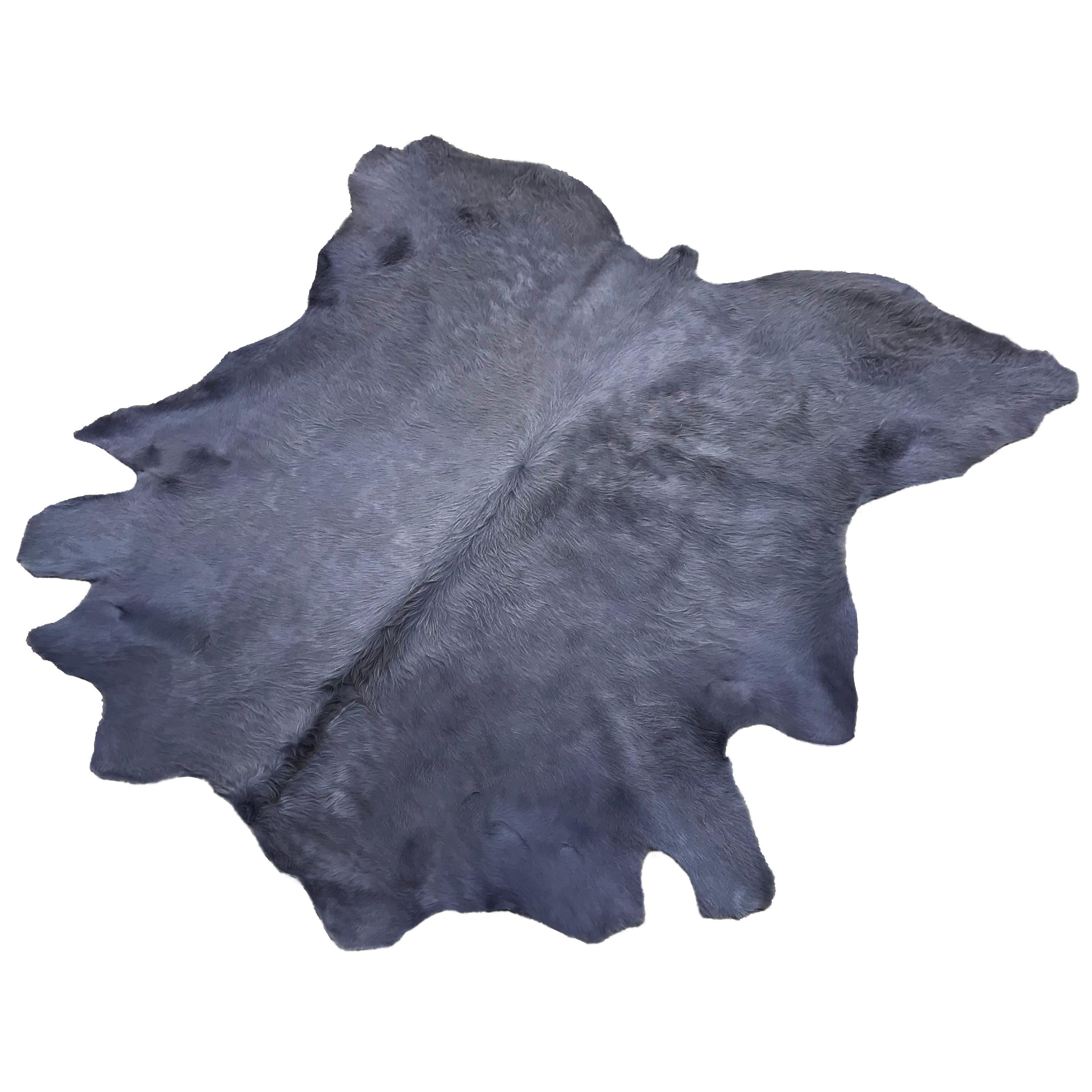 Cowhide Rug, Mid Grey, Hand-Dyed, Sustainably Sourced, Variety of Colors For Sale