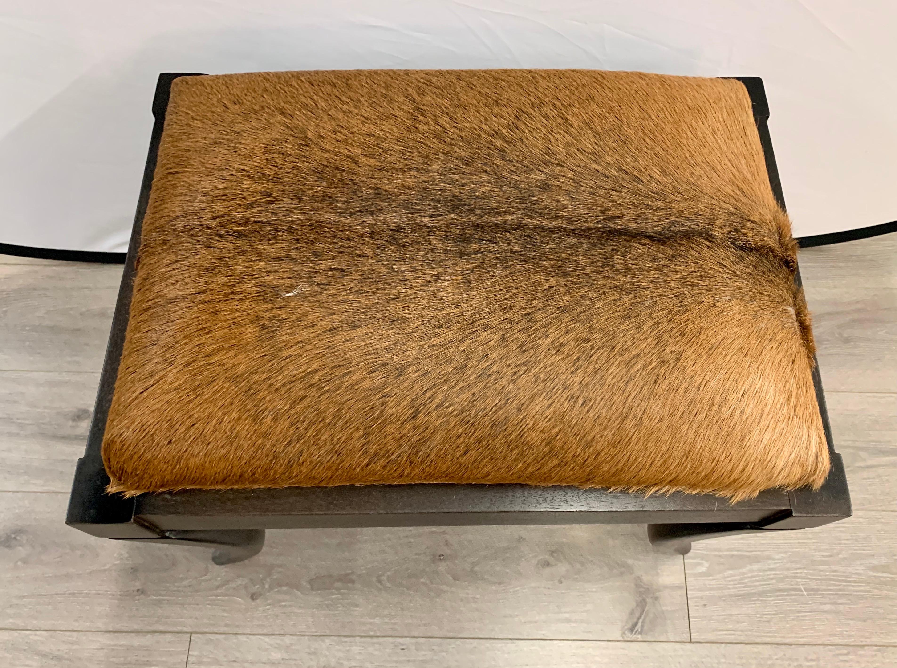 Cowhide Upholstered Bench Stool Seat 1