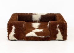 Cowhide Upholstered Dog Bed